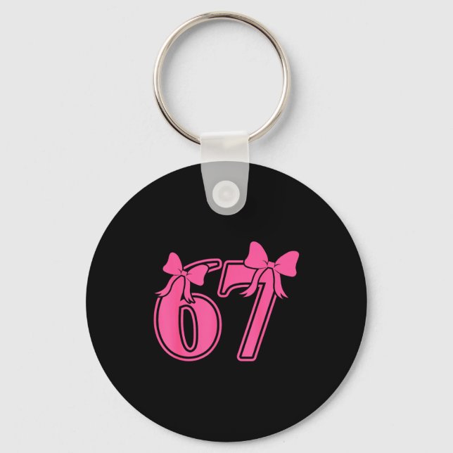 Preppy Nk Coquette Bow Lace 67 Six Seven Meme Wome Key Ring (Front)