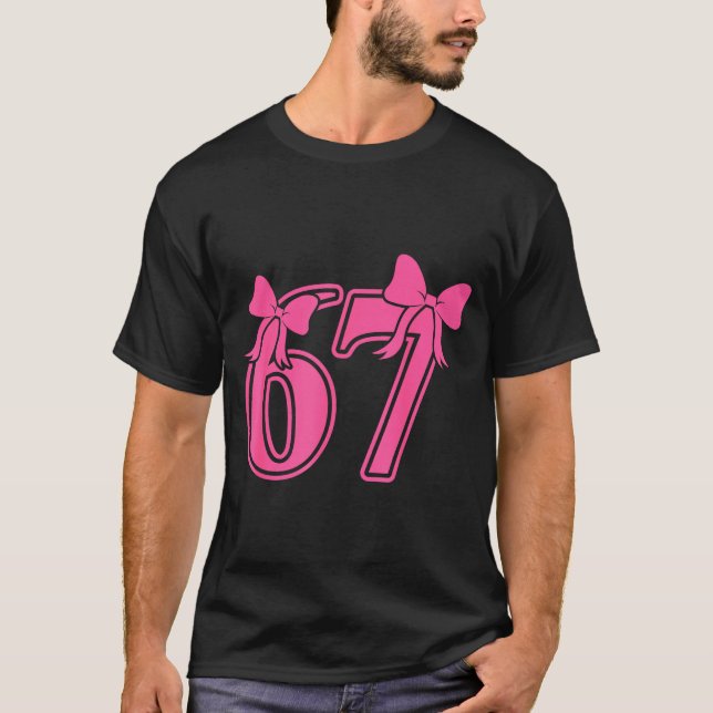 Preppy Nk Coquette Bow Lace 67 Six Seven Meme Wome T-Shirt (Front)