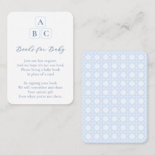 Preppy Nursery Blocks Books For Baby Boy Shower Enclosure Card