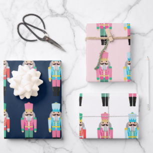 Preppy Nutcracker Wrapping Paper Sheets, Set of 3