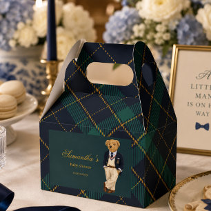 Preppy Old Money Teddy Bear Baby Shower Favour Box
