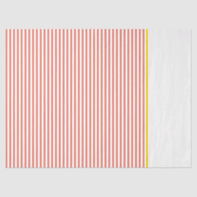 Preppy Orange White Stripes Yellow Gift Wrap Fun Tissue Paper (Front)