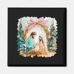 Preppy Painted Christian Nativity Scene God Faith Magnet