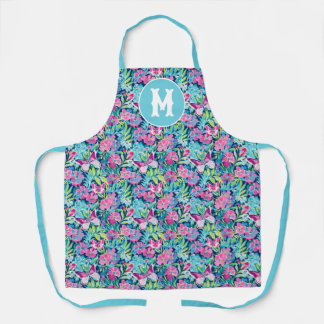 Preppy Palm Beach Butterflies Monogram Apron