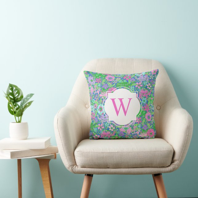 Preppy Palm Beach Camels Monogram Cushion (Chair)