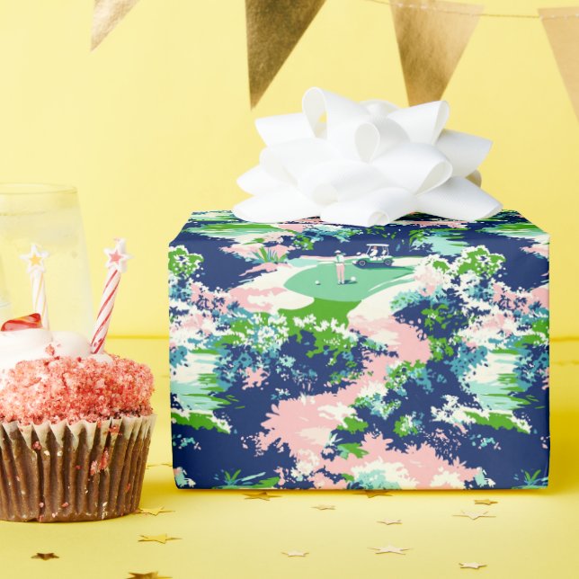 Preppy Palm Beach Golf Wrapping Paper (Birthday Party)