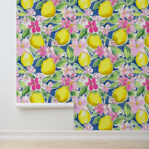 Preppy Palm Beach Lemons Wallpaper