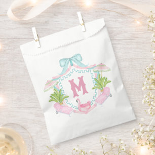 Preppy Palm Beach Monogram Crest Favour Bags