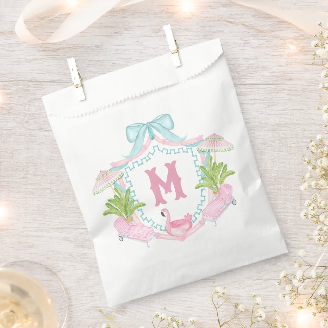Preppy Palm Beach Monogram Crest Favour Bags (Clipped)