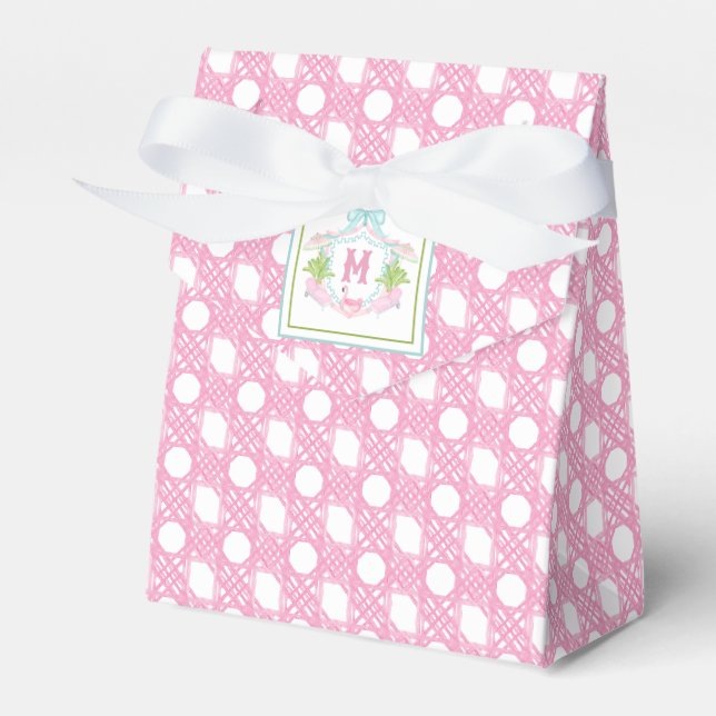 Preppy Palm Beach Monogram Crest Favour Box (Front Side)