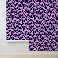Preppy Palm Beach Navy & Pink Flamingos
