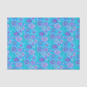 Preppy Palm Beach Print Blue Flowers Tissue Paper