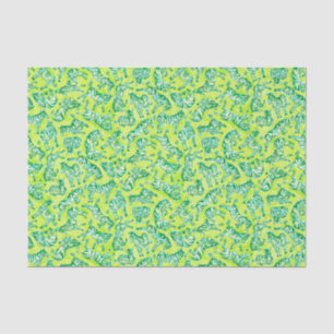 Preppy Palm Beach Print Green Zebras Tissue Paper