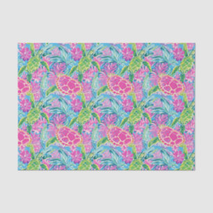 Preppy Palm Beach Tropical Turtles Pattern Tissue Paper