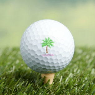 Preppy Palm Tree Personalised Golf Balls