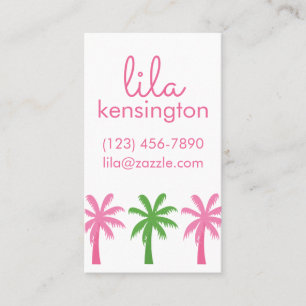 Preppy Palm Trees Business or Contact Cards