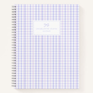 Preppy & Pastel Lavender Gingham   Notebook