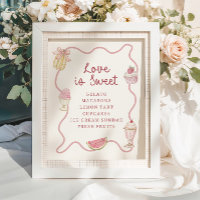 Preppy Pastel Pink Stripes Dessert Bar 