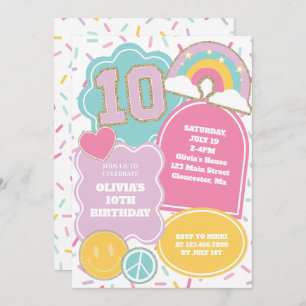 Preppy Patch 10th Birthday Invitation