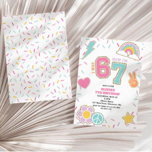 Preppy Patch 67 7TH Birthday Invitation