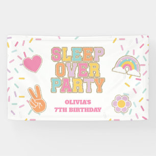 Preppy Patch Sleep Over Party Birthday Banner