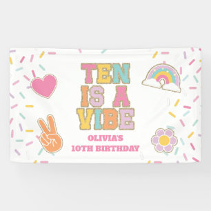 Preppy Patch Ten is a vibe 10th Birthday Banner