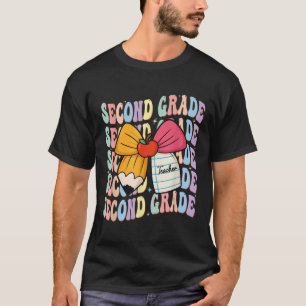 Preppy Pencil Coquette Bow Back To School 2nd Grad T-Shirt