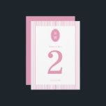 Preppy Peony Pink Chic Wedding Table Number Card<br><div class="desc">Preppy Peony Pink Wedding Table Number Card — a chic, elegant reception detail for a stylish modern wedding. Inspired by the preppy romance aesthetic and barbiecore pink trend, this refined table number card is perfect for the classic country club bride who loves polished feminine décor. Style it with gold table...</div>