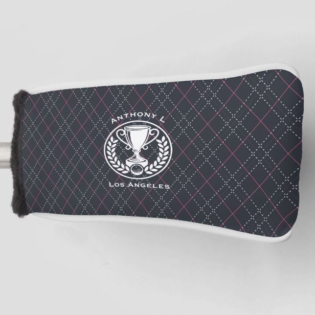 Preppy Personalised Golf Club Head Cover (Front)