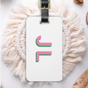 Preppy Personalised Initial Luggage Tag