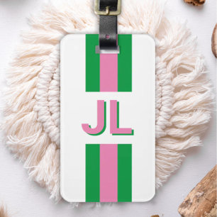Preppy Personalised Initial Luggage Tag