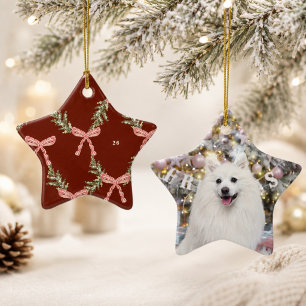 Preppy Photo Christmas Pet Keepsake Star Ceramic Tree Decoration