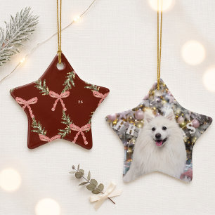 Preppy Photo Christmas Pet Keepsake Star Ceramic Tree Decoration
