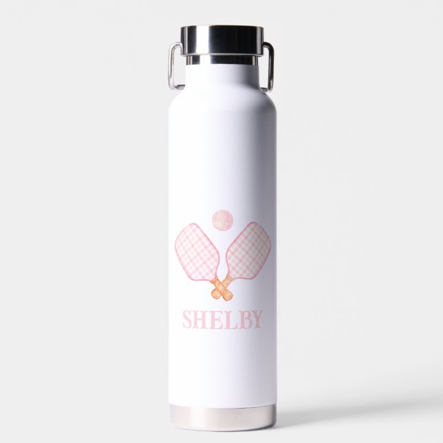 Preppy Pickle Ball Personalised Water Bottle (Front)