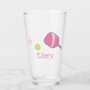 Preppy Pickleball Personalised Glass Tumbler