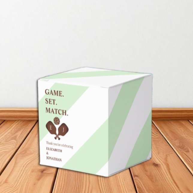 Preppy Pickleball Stripes Wedding Favour Box (Creator Uploaded)
