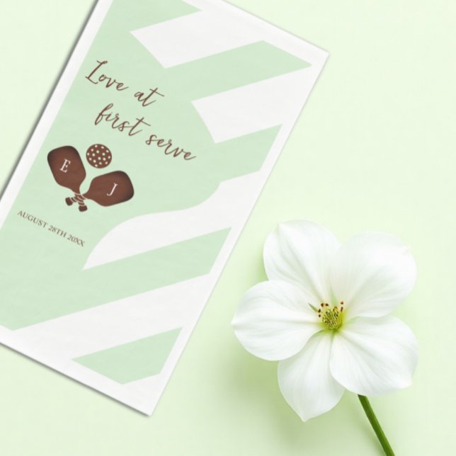 Preppy Pickleball Stripes Wedding Napkin (Creator Uploaded)