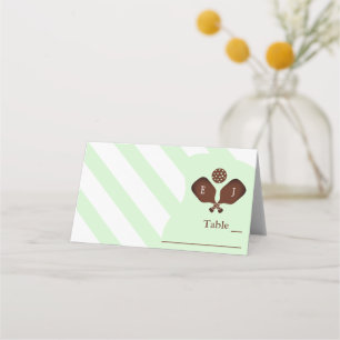 Preppy Pickleball Stripes Wedding Place Card