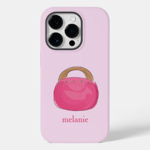 Preppy Pink Bermuda Bag Personalised Case-Mate iPhone 14 Pro Case