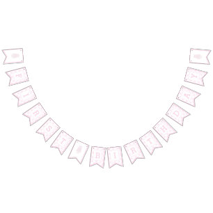 Preppy Pink Birthday Cake First birthday Trellis Bunting