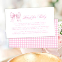 Preppy pink bow ribbon book for baby girl shower