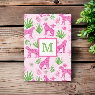 Preppy Pink Cheetah Monogram  Thank You Card
