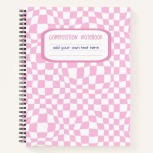 Preppy Pink Chequered Composition Notebook