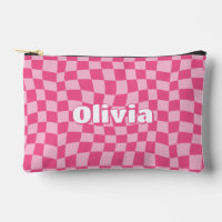 Preppy Pink Chequered Pencil Case