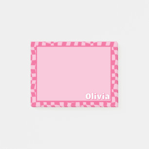 Preppy Pink Chequered Post-it Notes