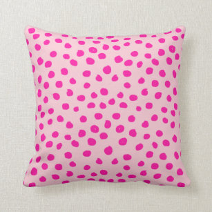 Preppy Pink Dots Modern Animal Print Spots Cushion