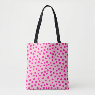 Preppy Pink Dots Modern Animal Print Spots Tote Bag