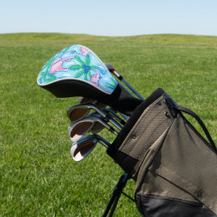Preppy Pink Elephant / Coastal Country Club Style Golf Head Cover