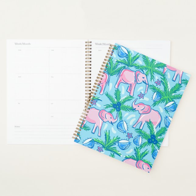 Preppy Pink Elephant Planner (Display)