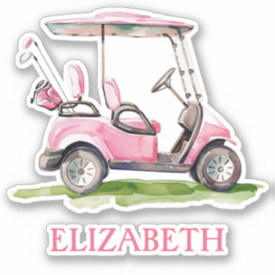 Preppy Pink Golf Cart Personalised